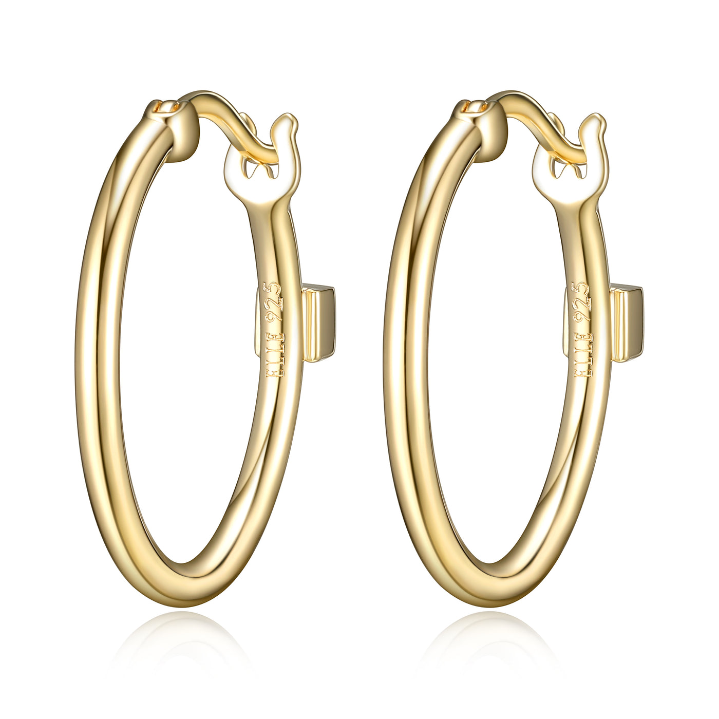 Gold Plated Sterling Silver ELLE "Earrings Must Have" Hoops, 20mm