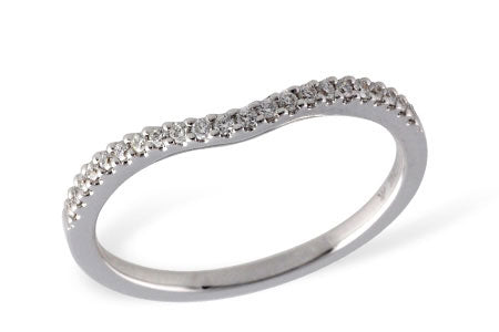 14KW 0.14ctTW G/SI1 Contoured Diamond Wedding Band Size:5