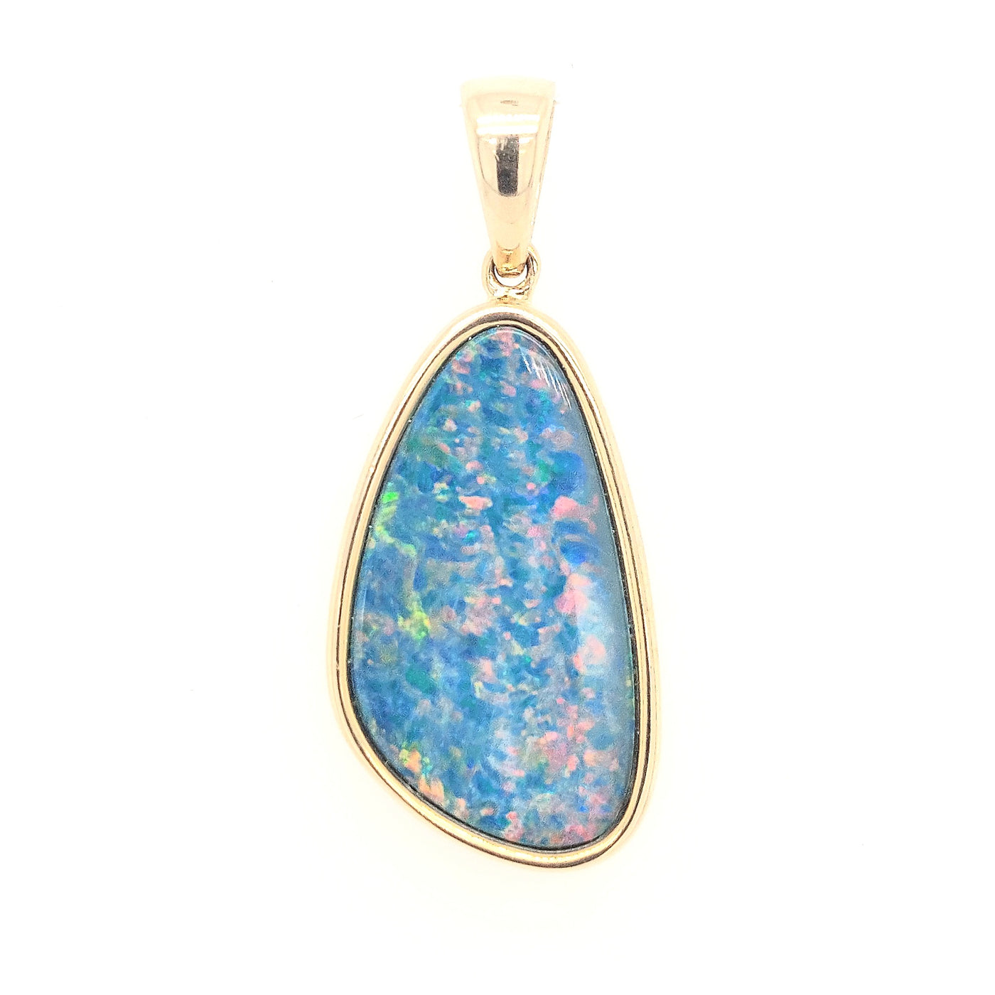 14KY Australian Opal Doublet Pendant