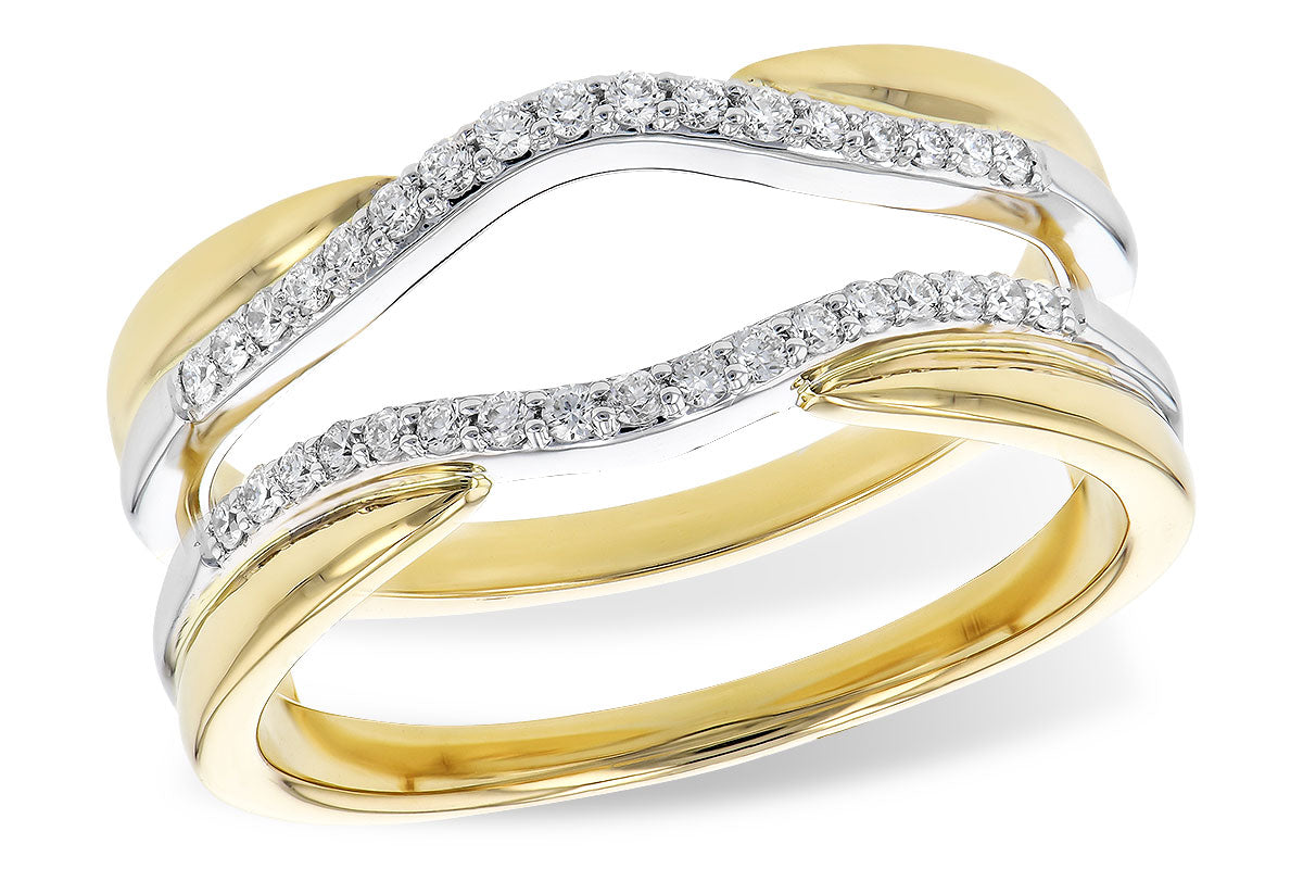 14K Two-Tone 0.20ctTW Diamond Ring Guard G/SI1-SI2 Size:7 Gram Weight:5.3g