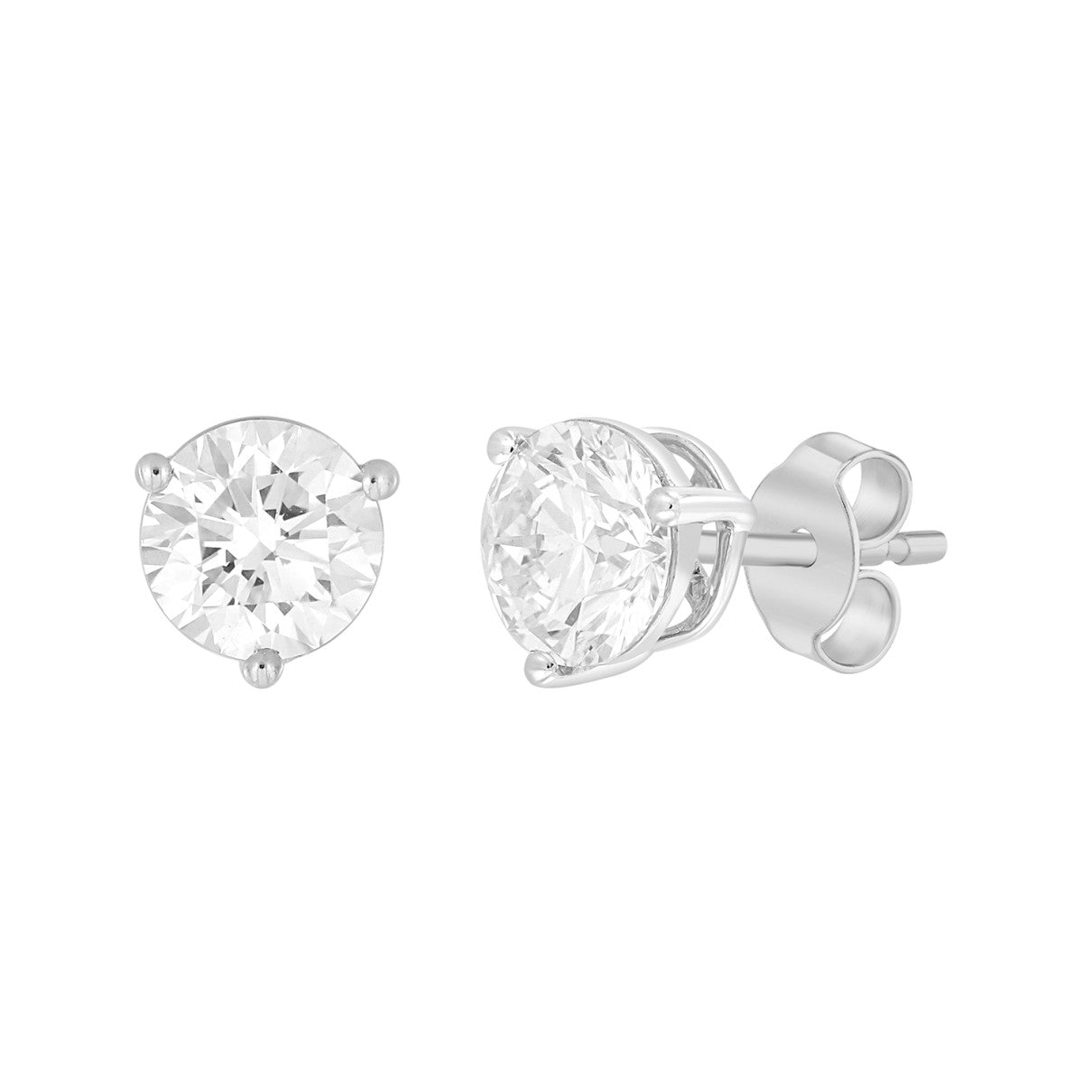 14KW 3.00ctTW RBC F-G/VS2-SI1 Lab-Grown Diamond Stud Earrings