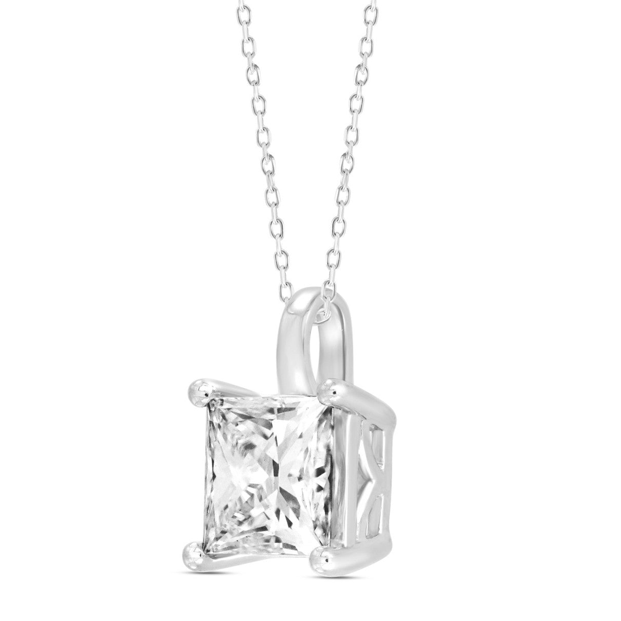 14KY 1.00ct PC F-G/VS2-SI1 Prong-Set Lab-Grown Diamond Solitaire Necklace