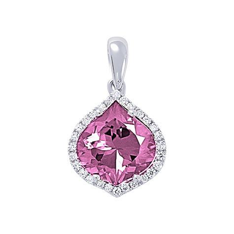 14KW Chatham Lab-Grown Pink Sapphire Pendant