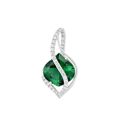 14KW Chatham Lab-Grown Emerald Pendant