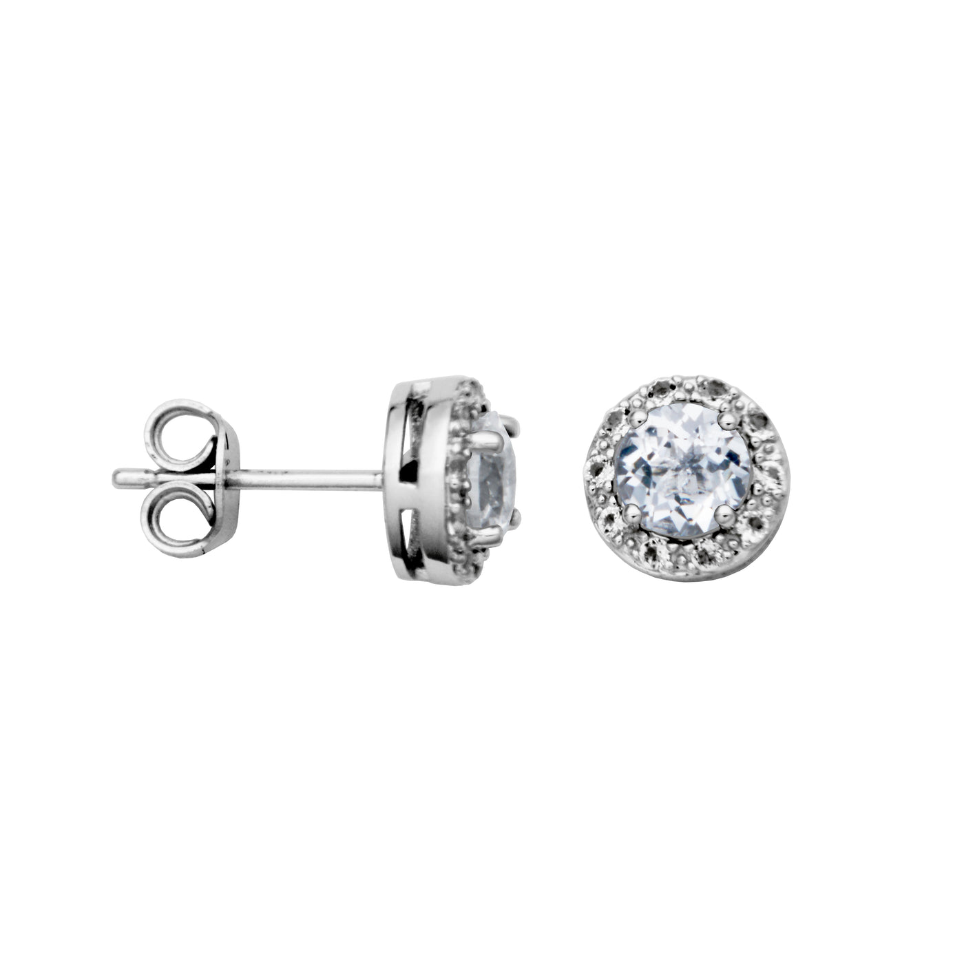 Sterling Silver White Topaz "Dazzle" Studs