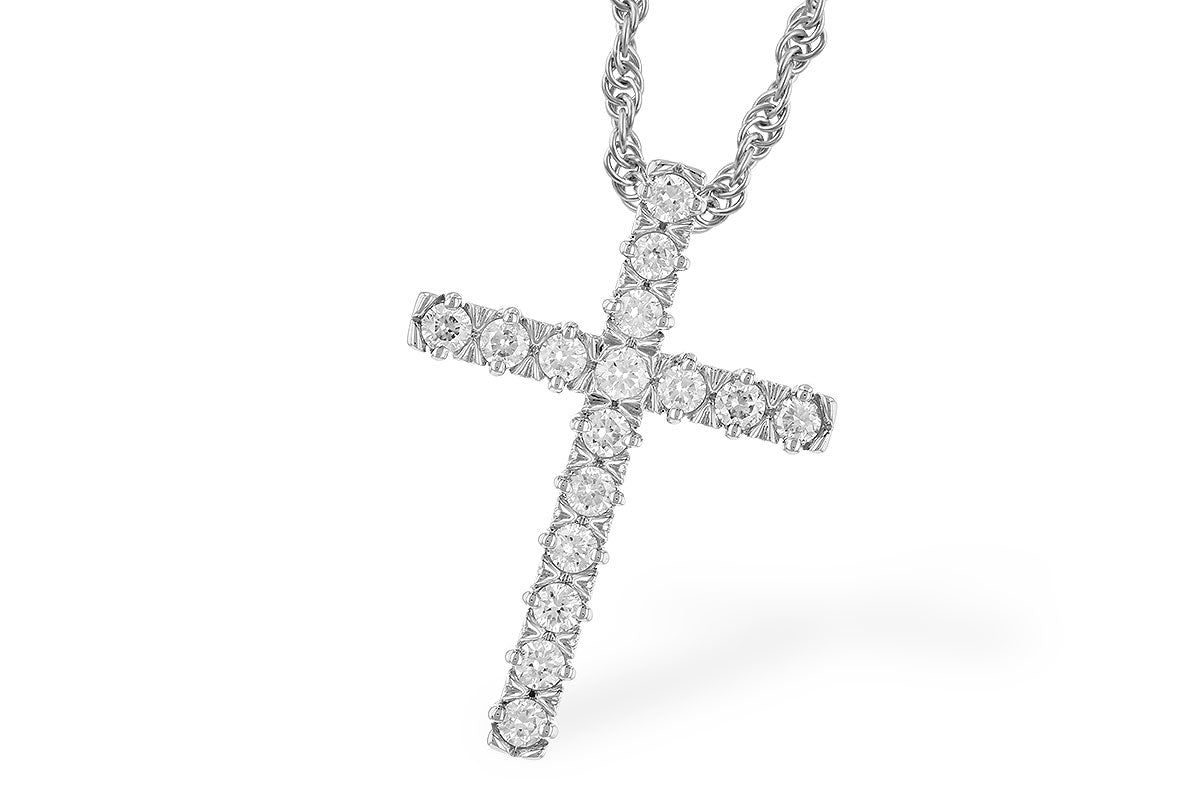 14KW Diamond Cross Necklace (18 inches)