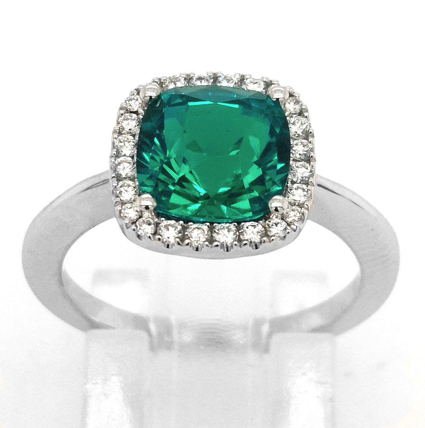 14KW Chatham Lab-Grown Emerald Ring