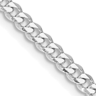 Sterling Silver Rhodium-plated 3.5mm Curb Chain 20in Gram Weight:13.34g