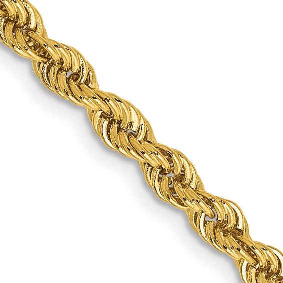 14K Yellow Gold 3mm Diamond-Cut Rope Chain 18in