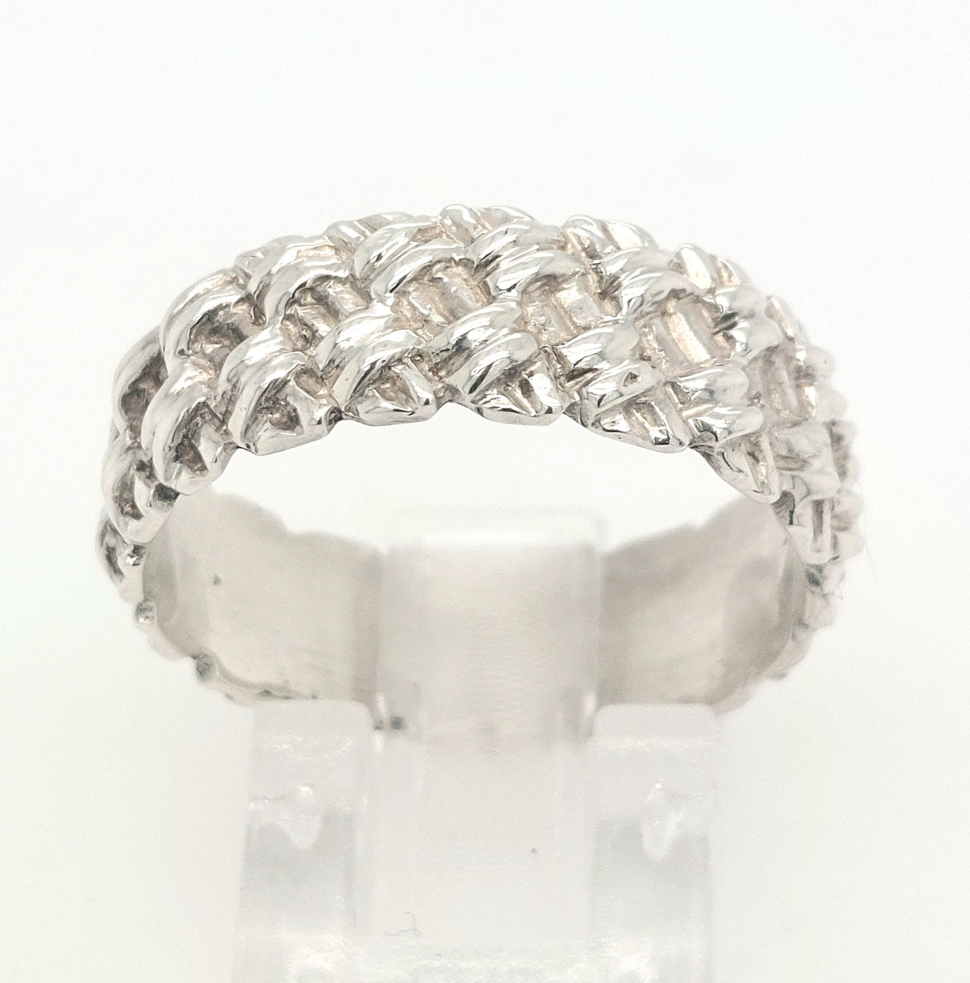 SS Basket Weave Ring Size:9.50