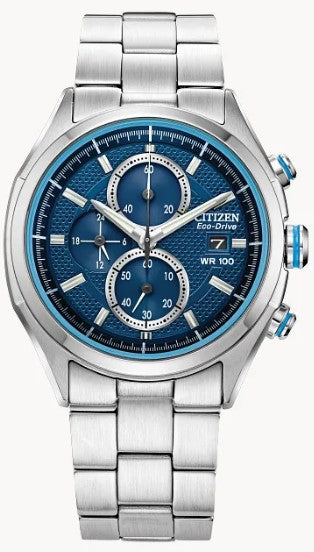 Gent's Citizen Eco-Drive "Sport Casual" Watch with Blue Dial