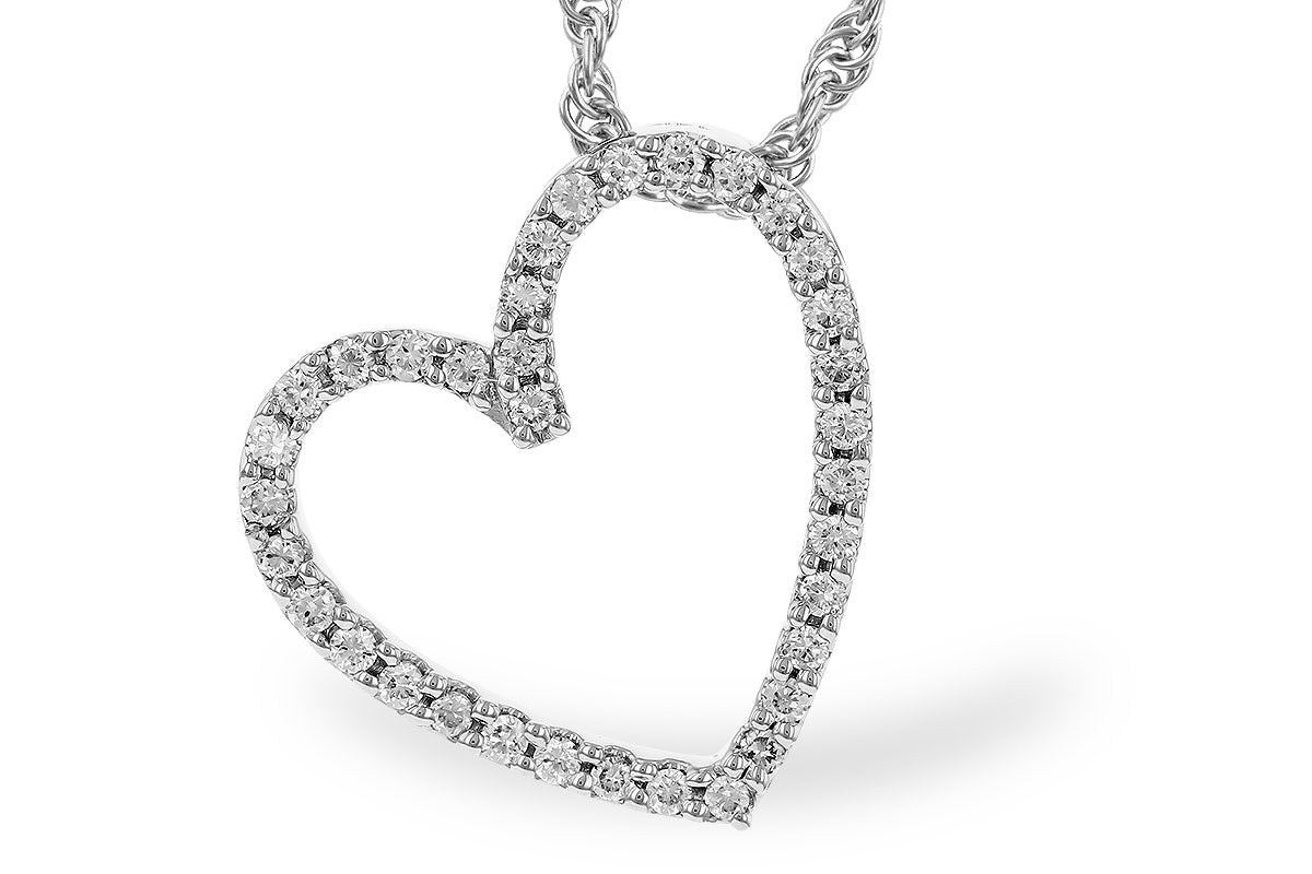 14KW Diamond Heart Necklace Length:18in