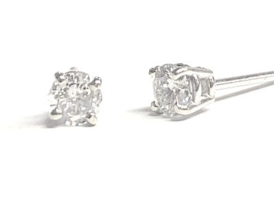 14KW 0.32ctTW RBC Diamond Stud Earrings