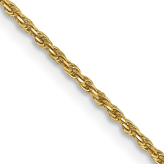 14K 20 inch 1.15mm Diamond-cut Machine Made Rope with Lobster Clasp Chain