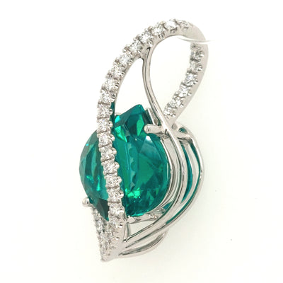 14KW Chatham Lab-Grown Emerald Pendant