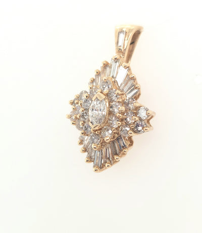 14K Yellow Diamond Pendant