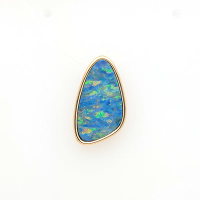 14KY Australian Opal Doublet Pendant with hidden bail