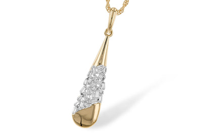 14KY Baguette Diamond Drop Necklace (18 inches)