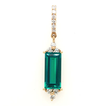 14KY Chatham Lab-Grown Emerald Pendant