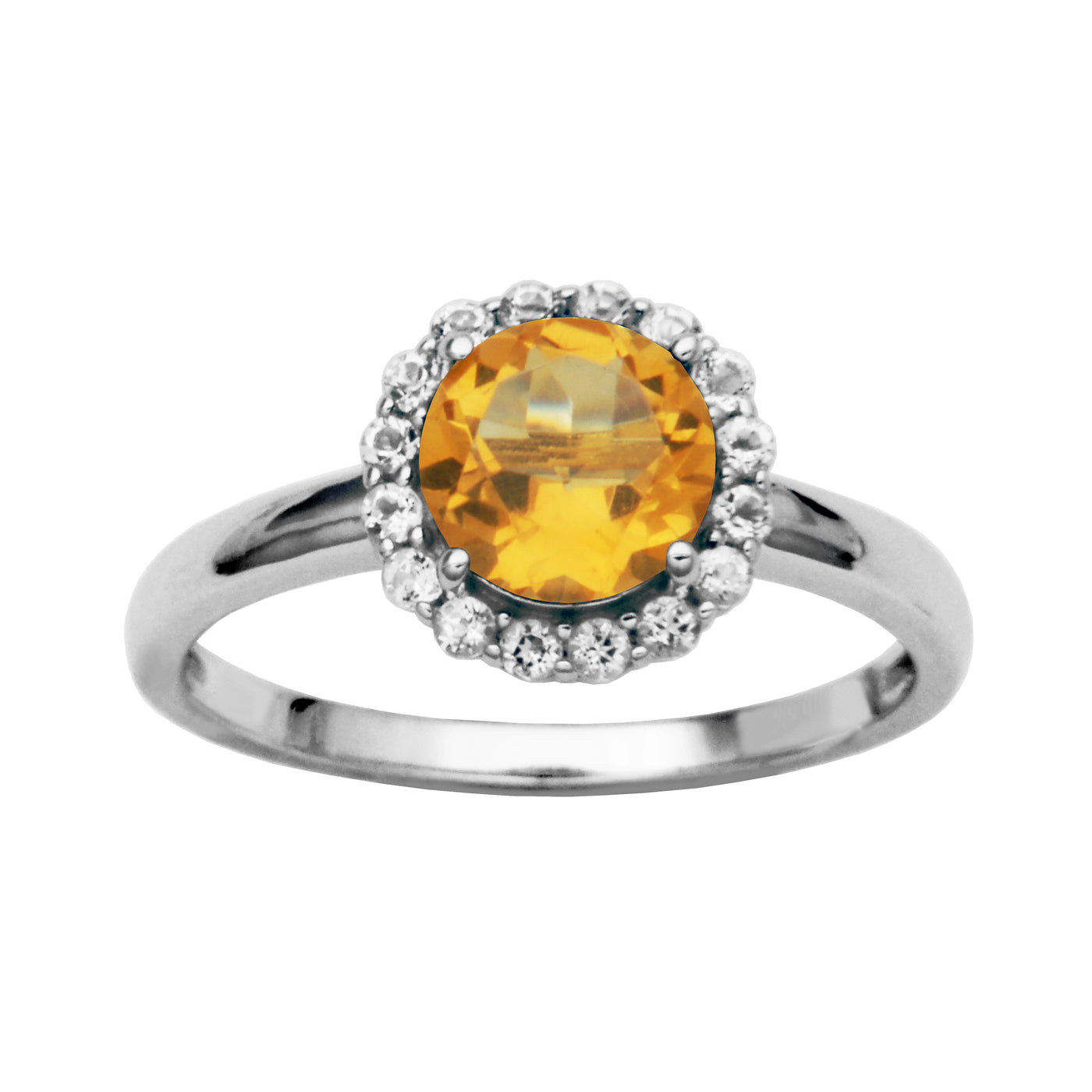 Sterling Silver Citrine & White Topaz "Dazzle" Ring