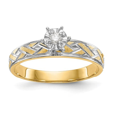 14K Two-Tone Diamond Trio Engagement Ring