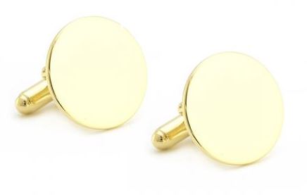 14KY Round Cufflink Pair