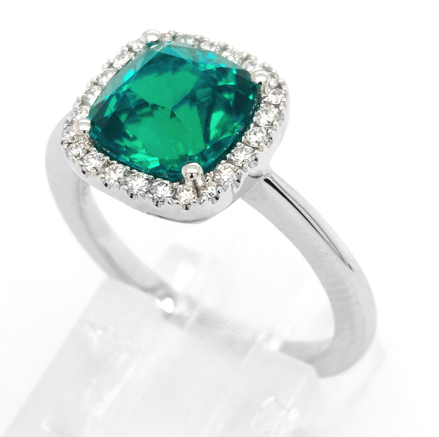 14KW Chatham Lab-Grown Emerald Ring