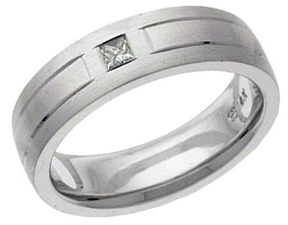 Sterling Silver PR .07ct Diamond Band Size:10