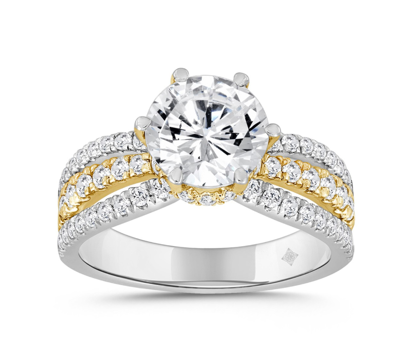 14KTT 2.75ctTW Lab-Grown Diamond Double Split Shank Engagement Ring (Size 7)