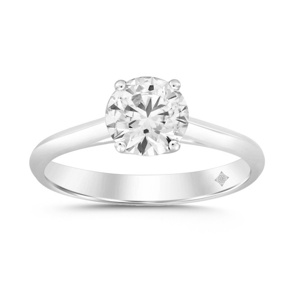 14KW 4.00ct RBC F-G/VS2-SI1 4-Prong Lab-Grown Diamond Solitaire Engagement Ring