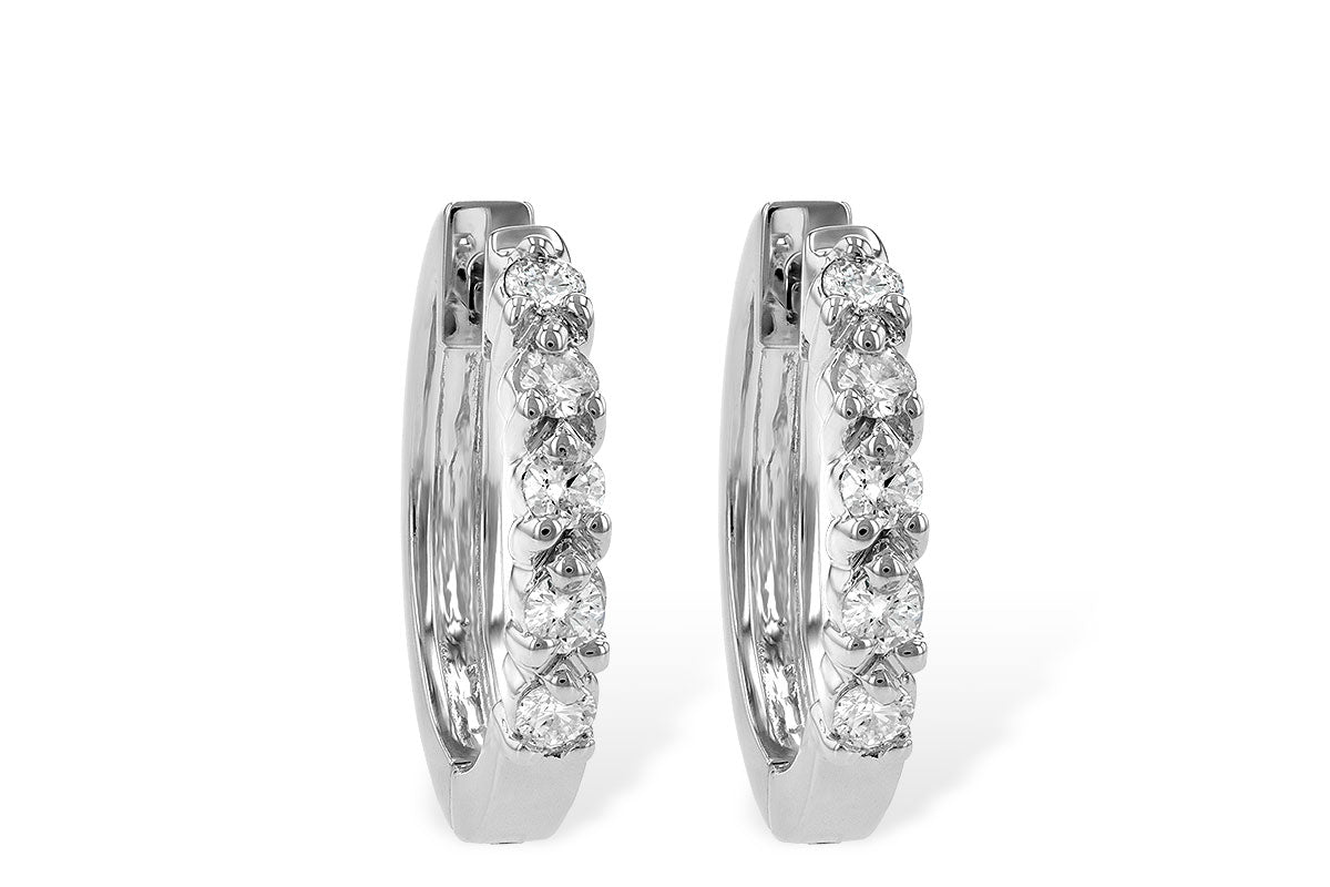 14KW 16mm Diamond Hoop Earrings