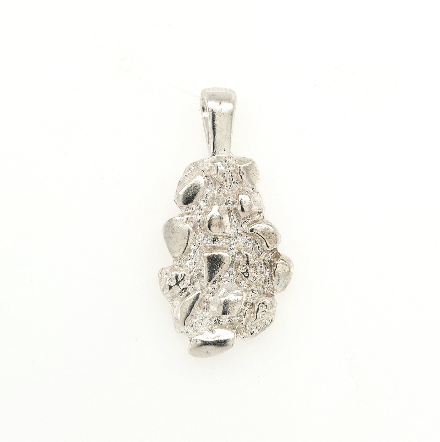 SS Pear Shape Silver Nugget Pendant