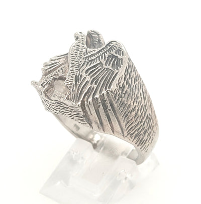 SS Standing Eagle Ring Size:9