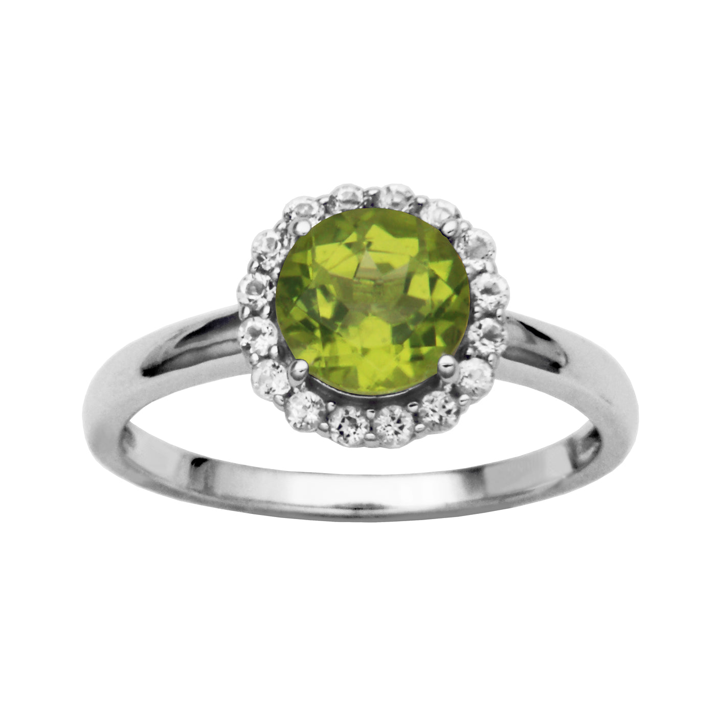 Sterling Silver Peridot & White Topaz "Dazzle" Ring