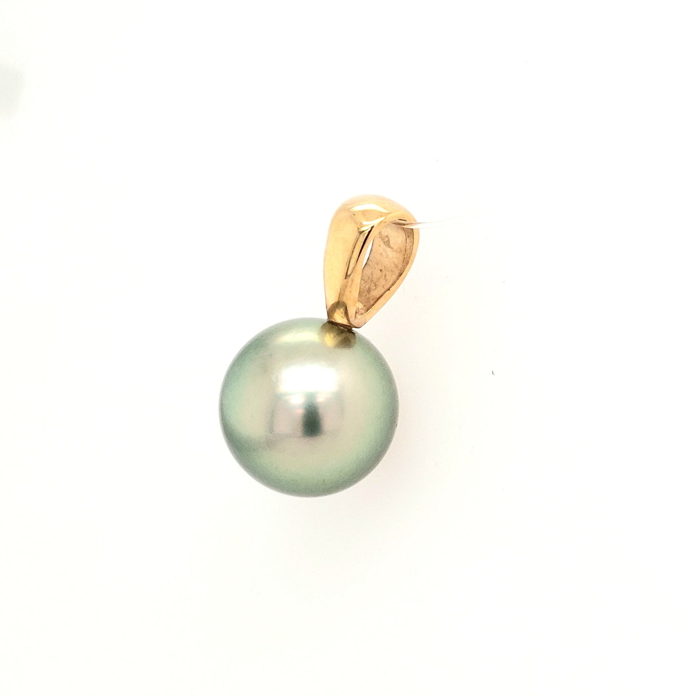 14KY Green Dyed Tahitian Pearl Pendant