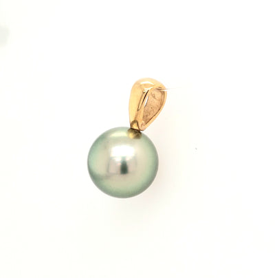 14KY Green Dyed Tahitian Pearl Pendant