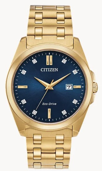 Gent's Citizen Eco-Drive "Peyten" Watch with Navy Diamond Dial