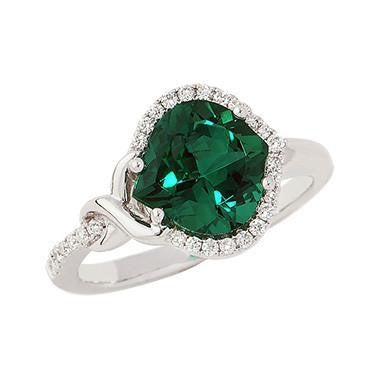 14KW Chatham Lab-Grown Emerald Ring