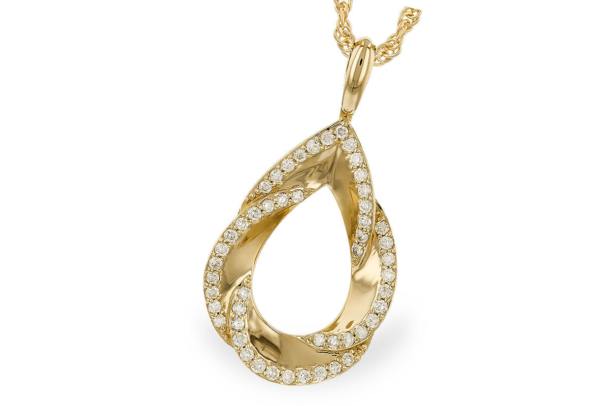 14KY Pear Shape Diamond Swirl Necklace (18 inches)