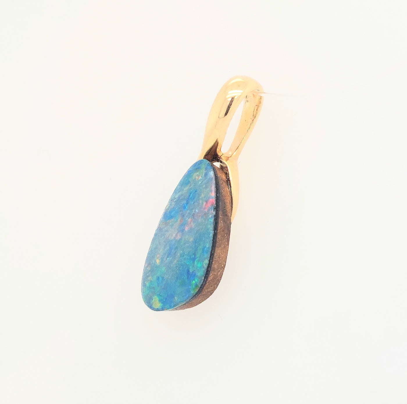 14KY Australian Opal Doublet Pendant