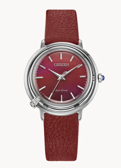 Lady's Citizen Eco-Drive "Citizen L Arcly" Red/Violet Dial and Interchangeable Red Leather Strap