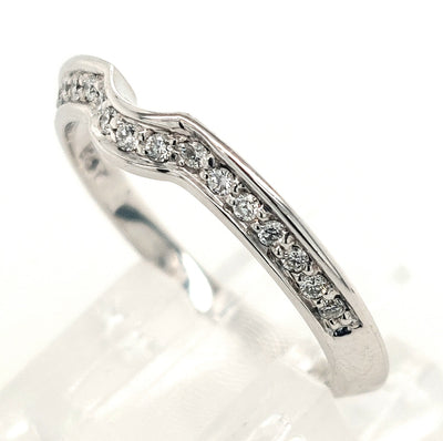 18KW Contoured Diamond Wedding Band