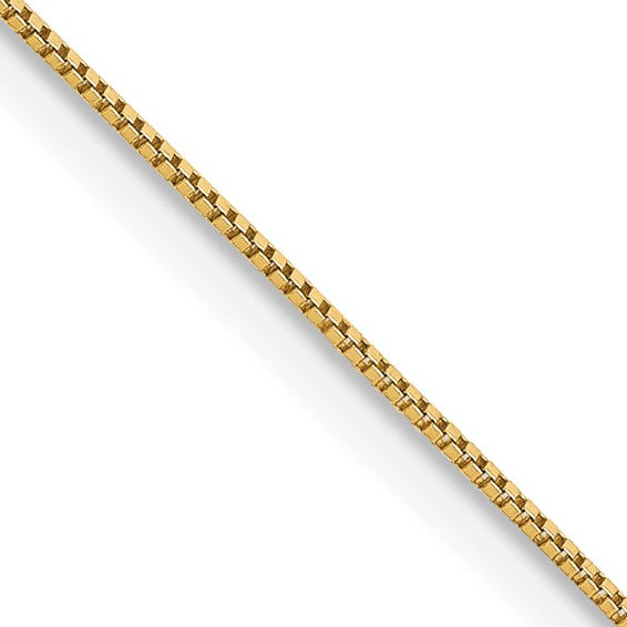 14K 16 inch .9mm Box with Spring Ring Clasp Chain