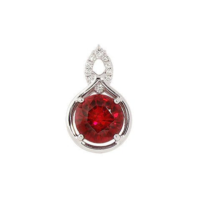 14KW Chatham Lab-Grown Ruby Pendant