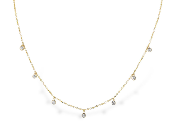 14KY Multi Drop Diamond Necklace (18 inches)