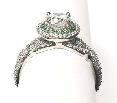 14KW 1.48ctTW H/I1 Diamond & Tsavorite Garnet Wedding Set