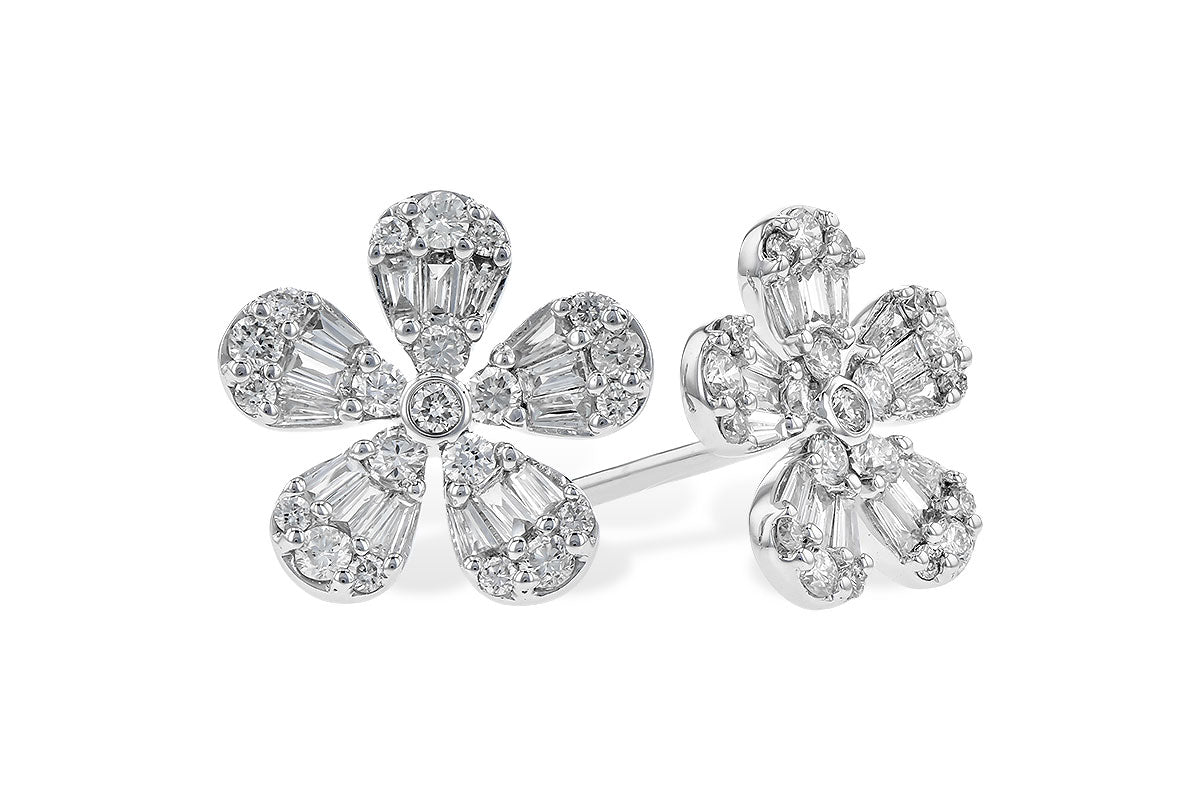 14KW Diamond Flower Stud Earrings