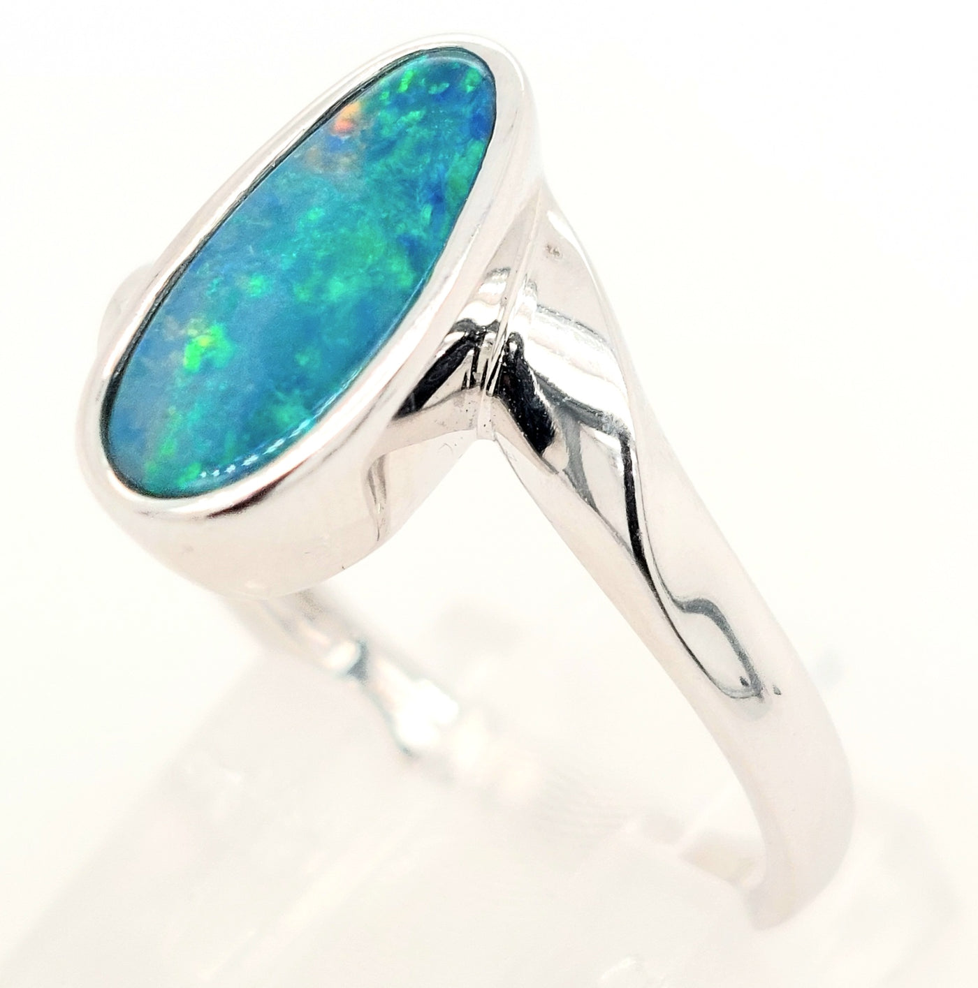 14KW Australian Opal Doublet Ring