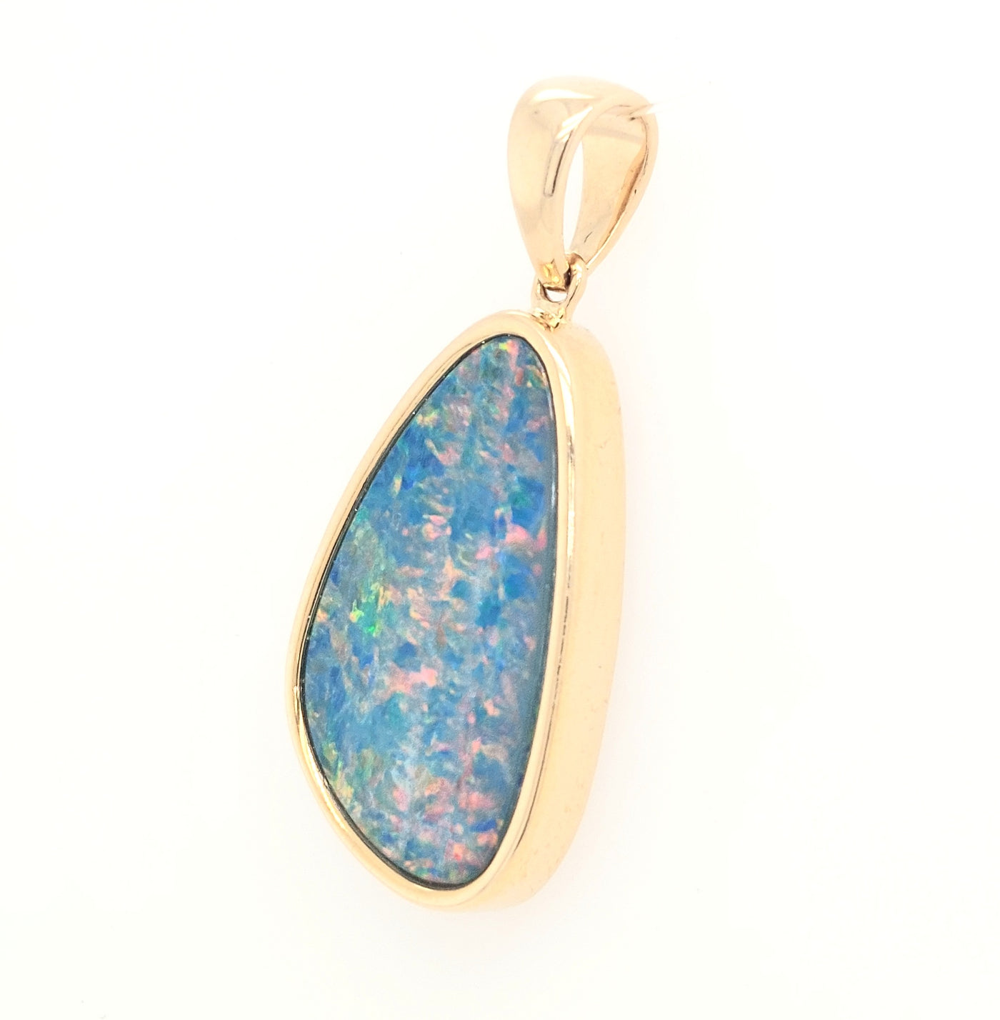 14KY Australian Opal Doublet Pendant