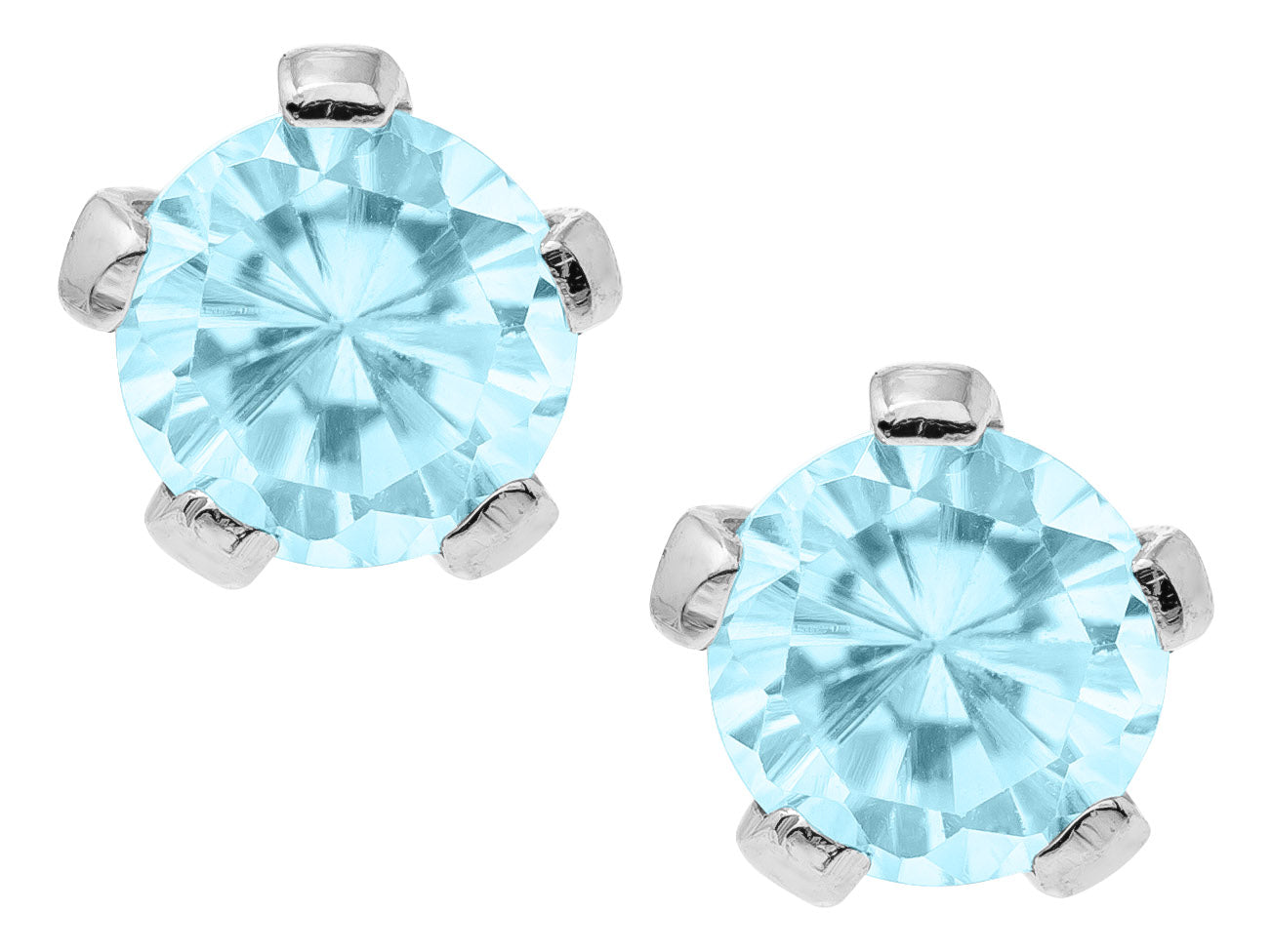 Sterling Silver Blue Zircon Children's Earrings